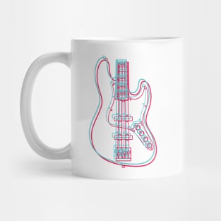 3D J-Style Bass Guitar Body Outline Mug